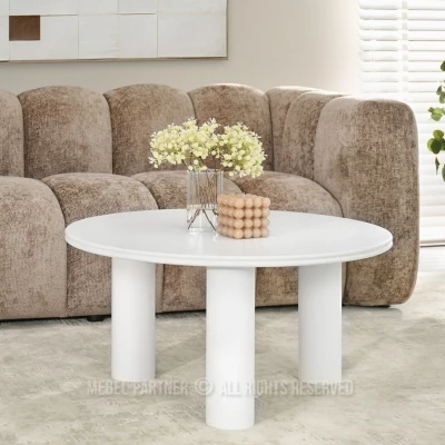 Kulatý konferenční stolek RAHIM - bílý