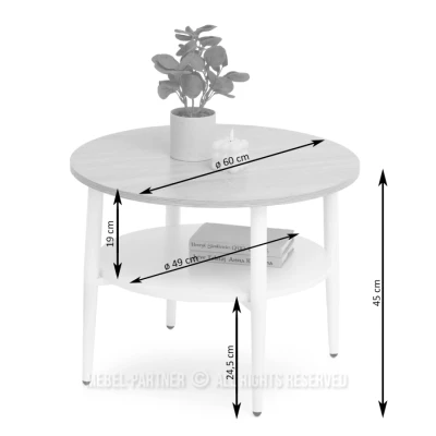 Kulatý konferenční stolek 60 TODOR - béžový / černý