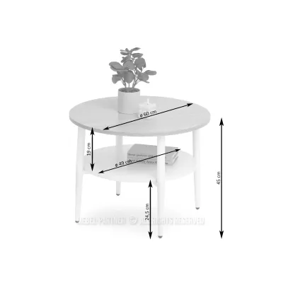 Kulatý konferenční stolek 60 TODOR - béžový / černý