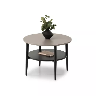 Kulatý konferenční stolek 60 TODOR - béžový / černý