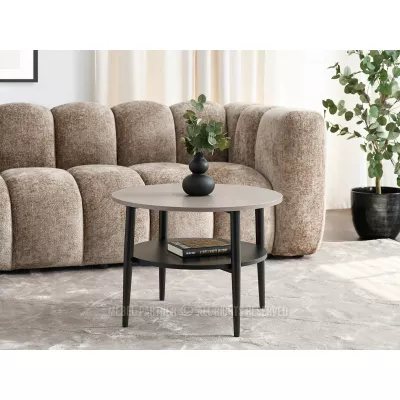 Kulatý konferenční stolek 60 TODOR - béžový / černý