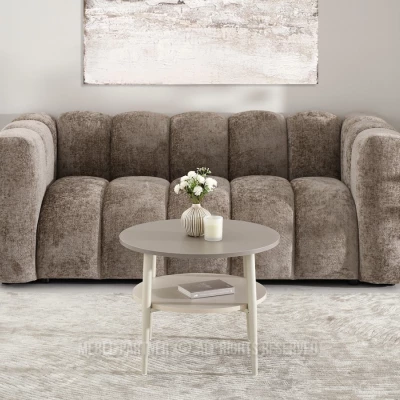 Kulatý konferenční stolek 60 TODOR - béžový / krémový