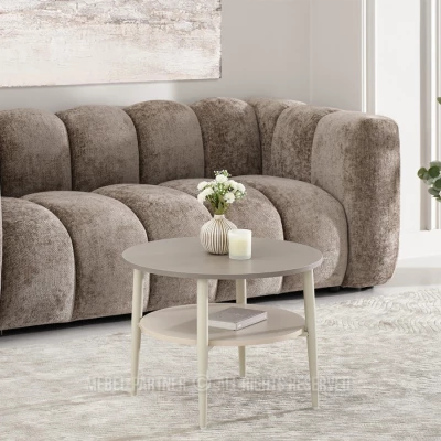 Kulatý konferenční stolek 60 TODOR - béžový / krémový