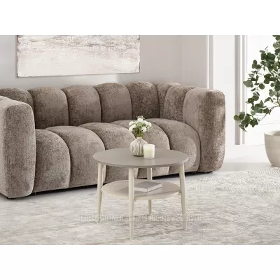 Kulatý konferenční stolek 60 TODOR - béžový / krémový