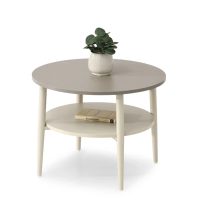 Kulatý konferenční stolek 60 TODOR - béžový / krémový