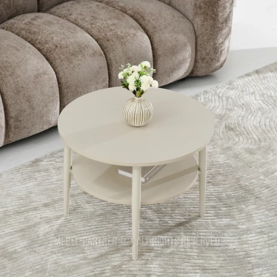 Kulatý konferenční stolek 60 TODOR - krémový