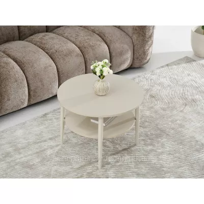 Kulatý konferenční stolek 60 TODOR - krémový