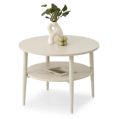 Kulatý konferenční stolek 60 TODOR - krémový