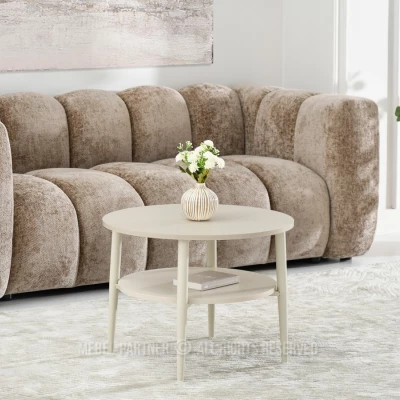 Kulatý konferenční stolek 60 TODOR - krémový