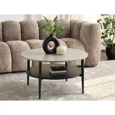 Kulatý konferenční stolek TODOR - béžový / černý