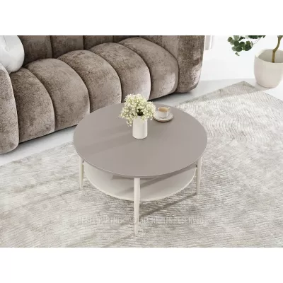 Kulatý konferenční stolek TODOR - béžový / krémový