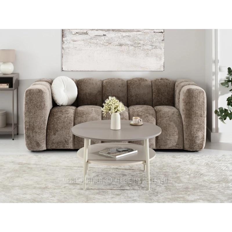 Kulatý konferenční stolek TODOR - béžový / krémový