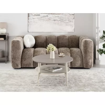 Kulatý konferenční stolek TODOR - béžový / krémový