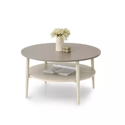 Kulatý konferenční stolek TODOR - béžový / krémový