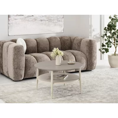 Kulatý konferenční stolek TODOR - béžový / krémový