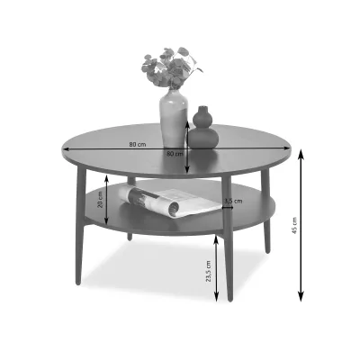 Kulatý konferenční stolek TODOR - béžový / krémový