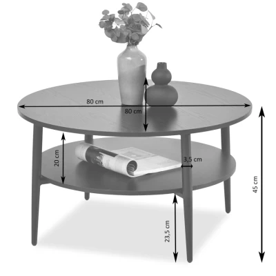 Kulatý konferenční stolek TODOR - dub