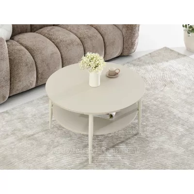Kulatý konferenční stolek TODOR - krémový