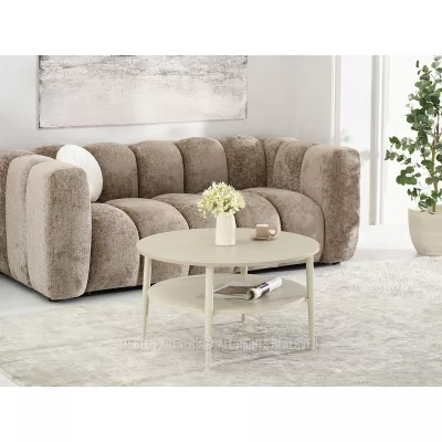 Kulatý konferenční stolek TODOR - krémový