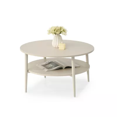 Kulatý konferenční stolek TODOR - krémový