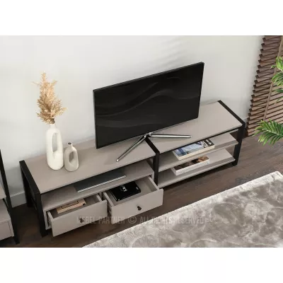 Televizní stolek ROMER - béžový / černý