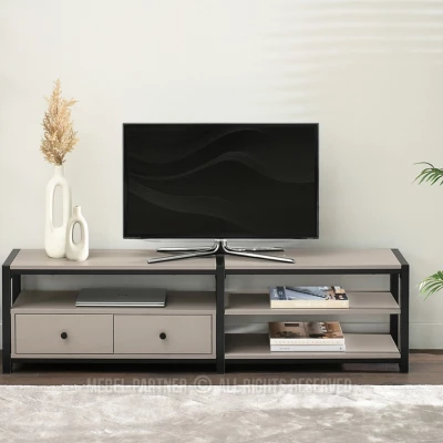 Televizní stolek ROMER - béžový / černý