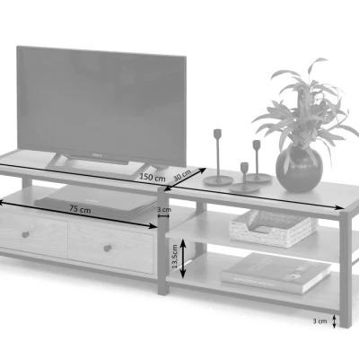 Televizní stolek ROMER - béžový / černý