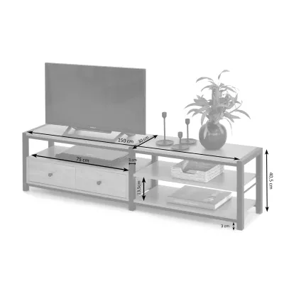 Televizní stolek ROMER - béžový / černý