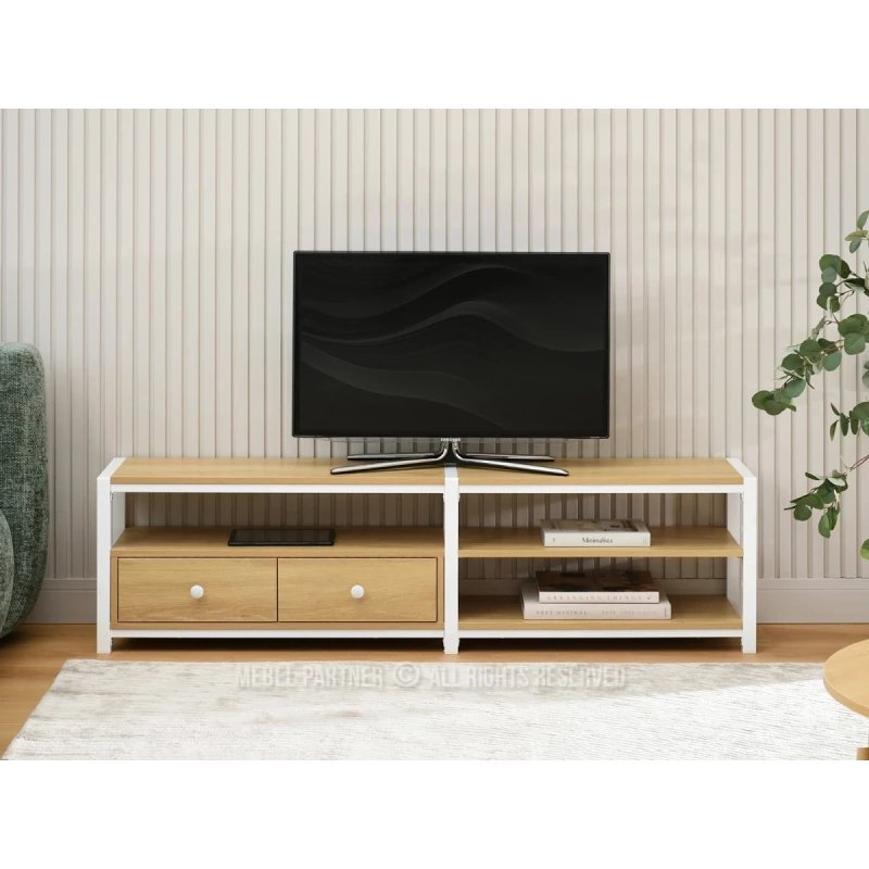 Televizní stolek ROMER - dub / bílý