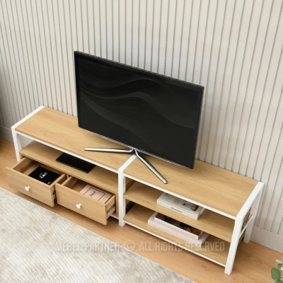 Televizní stolek ROMER - dub / bílý