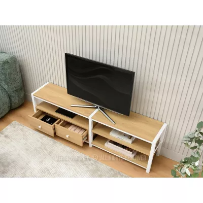 Televizní stolek ROMER - dub / bílý