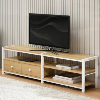 Televizní stolek ROMER - dub / bílý