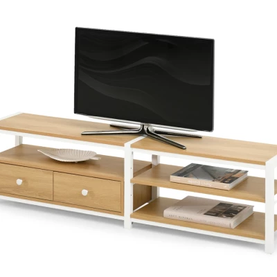 Televizní stolek ROMER - dub / bílý