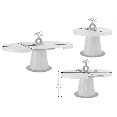 Kulatý rozkládací stůl 120(220)x120 TOPAZ - ořech / černý