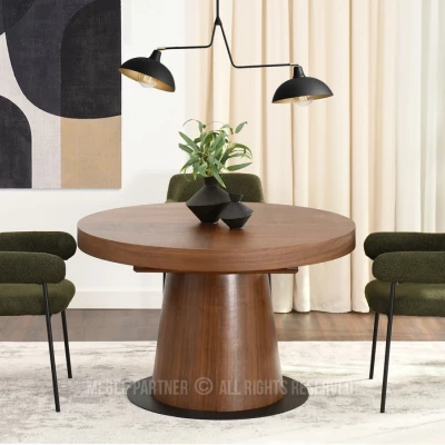 Kulatý rozkládací stůl 120(220)x120 TOPAZ - ořech / černý