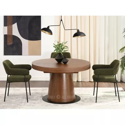 Kulatý rozkládací stůl 120(220)x120 TOPAZ - ořech / černý