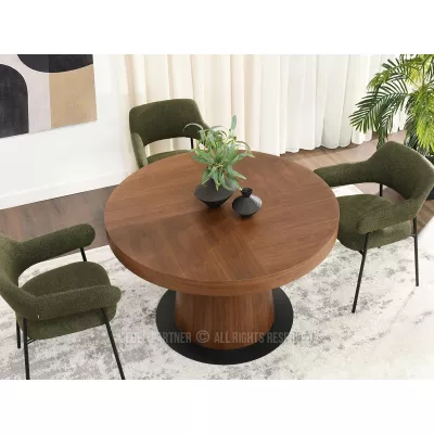 Kulatý rozkládací stůl 120(220)x120 TOPAZ - ořech / černý