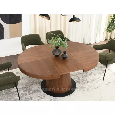 Kulatý rozkládací stůl 120(220)x120 TOPAZ - ořech / černý