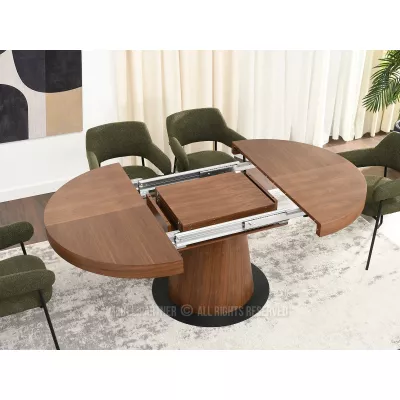 Kulatý rozkládací stůl 120(220)x120 TOPAZ - ořech / černý