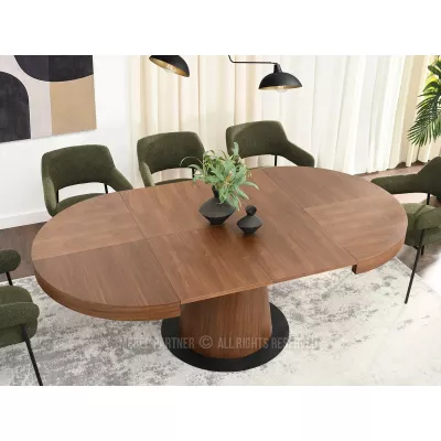 Kulatý rozkládací stůl 120(220)x120 TOPAZ - ořech / černý