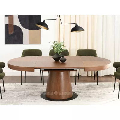 Kulatý rozkládací stůl 120(220)x120 TOPAZ - ořech / černý