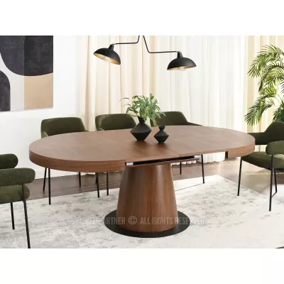 Kulatý rozkládací stůl 120(220)x120 TOPAZ - ořech / černý