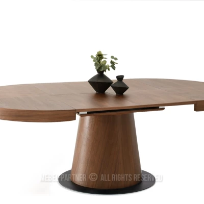 Kulatý rozkládací stůl 120(220)x120 TOPAZ - ořech / černý