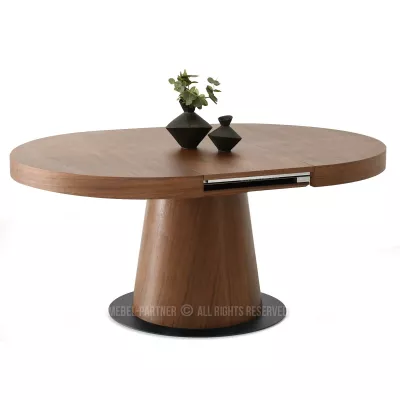 Kulatý rozkládací stůl 120(220)x120 TOPAZ - ořech / černý