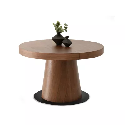 Kulatý rozkládací stůl 120(220)x120 TOPAZ - ořech / černý