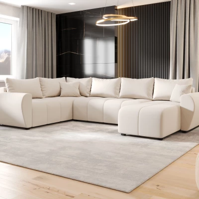 Rozkládací sedačka do U LUKAVA - světle béžová