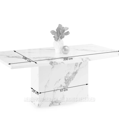Designový jídelní stůl ADYAN - bílý mramor