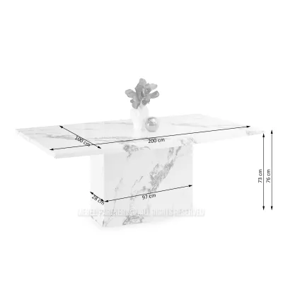 Designový jídelní stůl ADYAN - bílý mramor