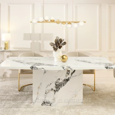 Designový jídelní stůl ADYAN - bílý mramor