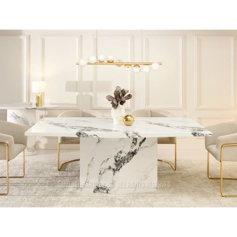 Designový jídelní stůl ADYAN - bílý mramor
